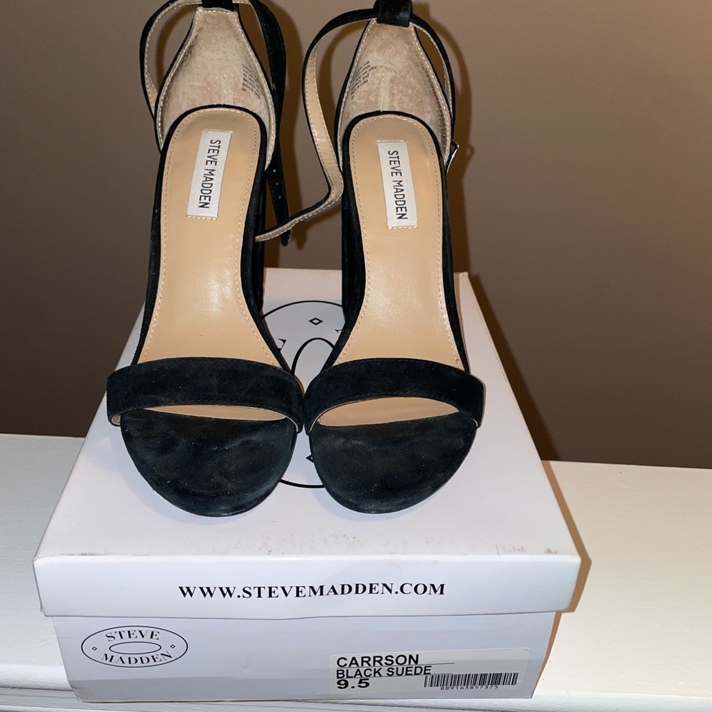 Black suede heels